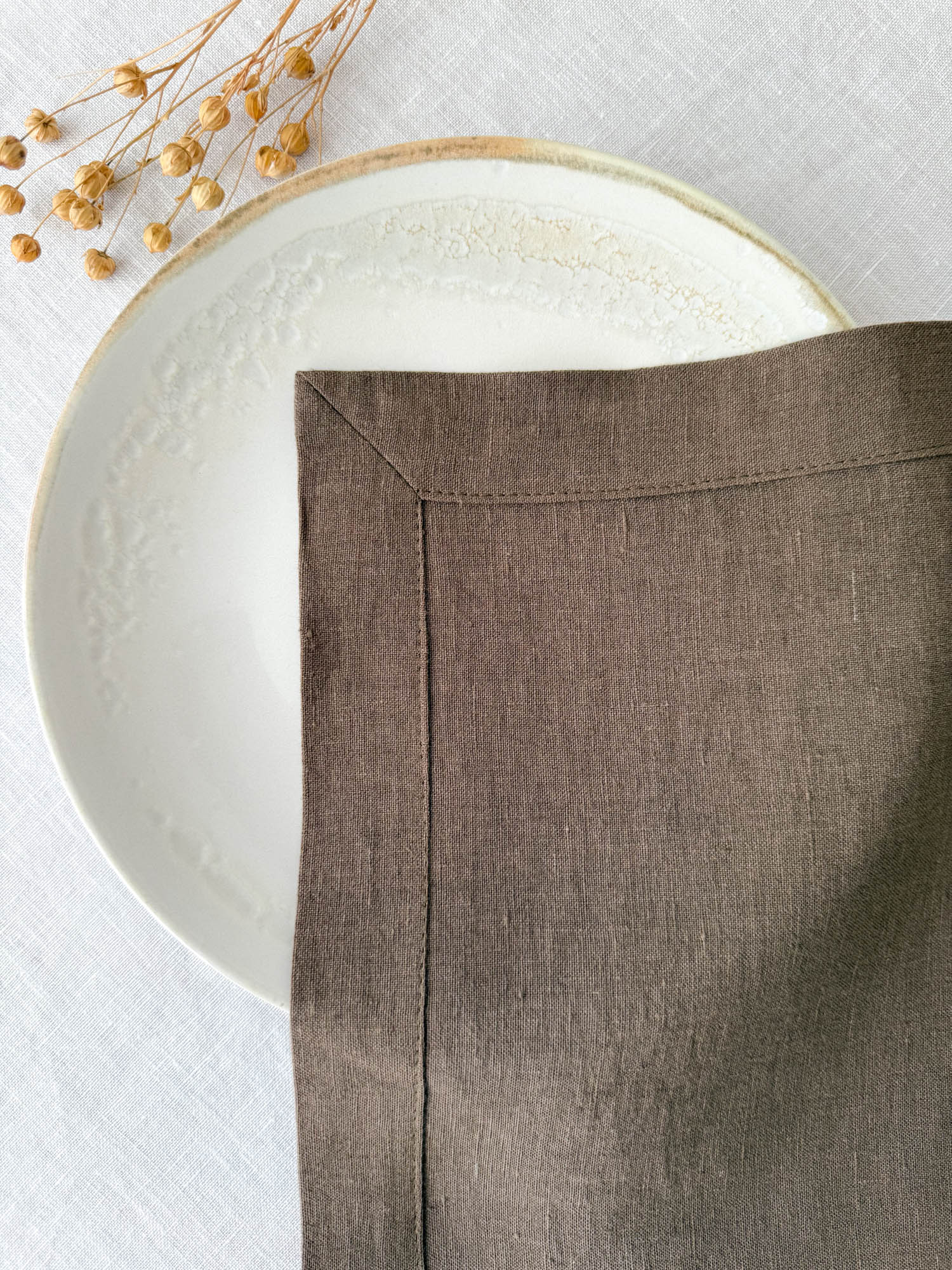Leinen-Serviette – Braun