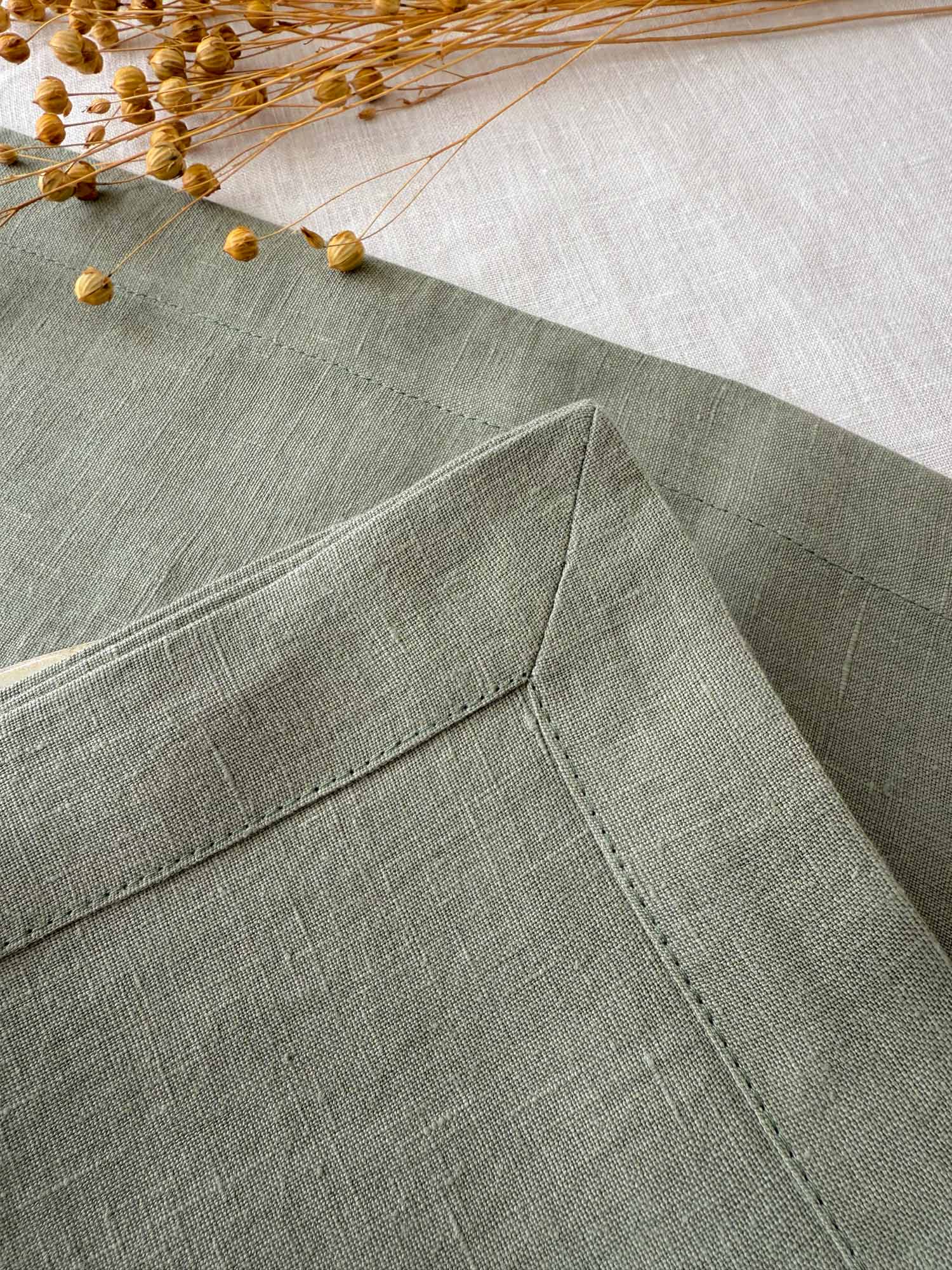 Leinen-Serviette – Salbeigrün