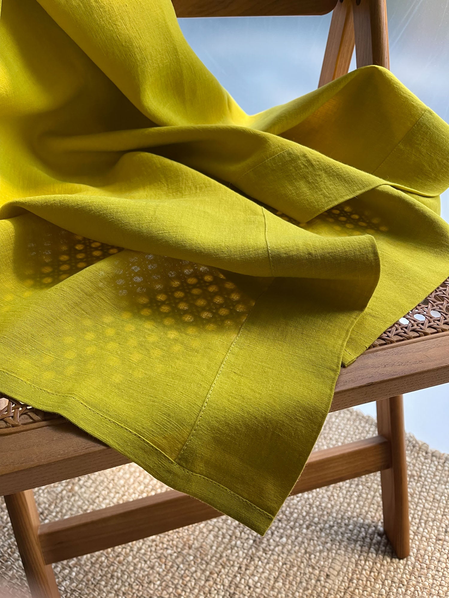 Mittelschwere Leinen-Vorhänge – Chartreuse Gelb (2er-Set)