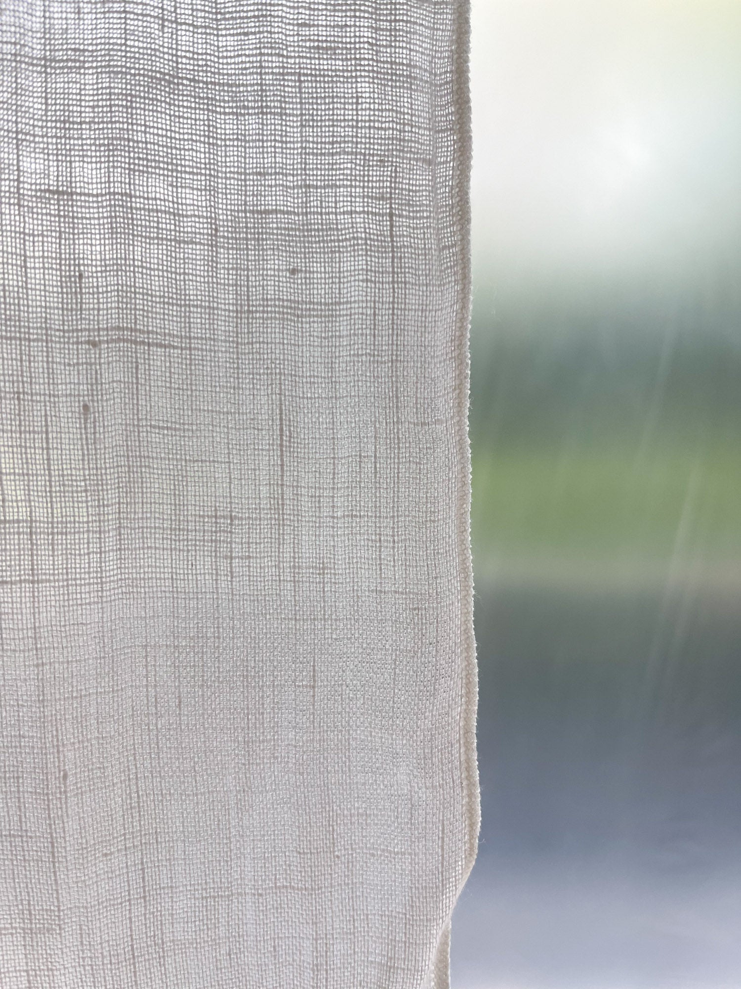 Leinen-Musselin Vorhang – Gebrochen Weiss, einzeln