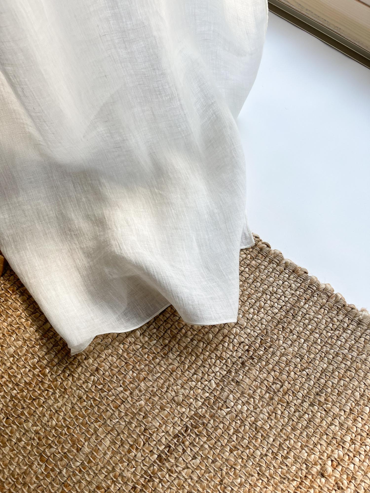 Leinen-Musselin Vorhang – Gebrochen Weiss, einzeln