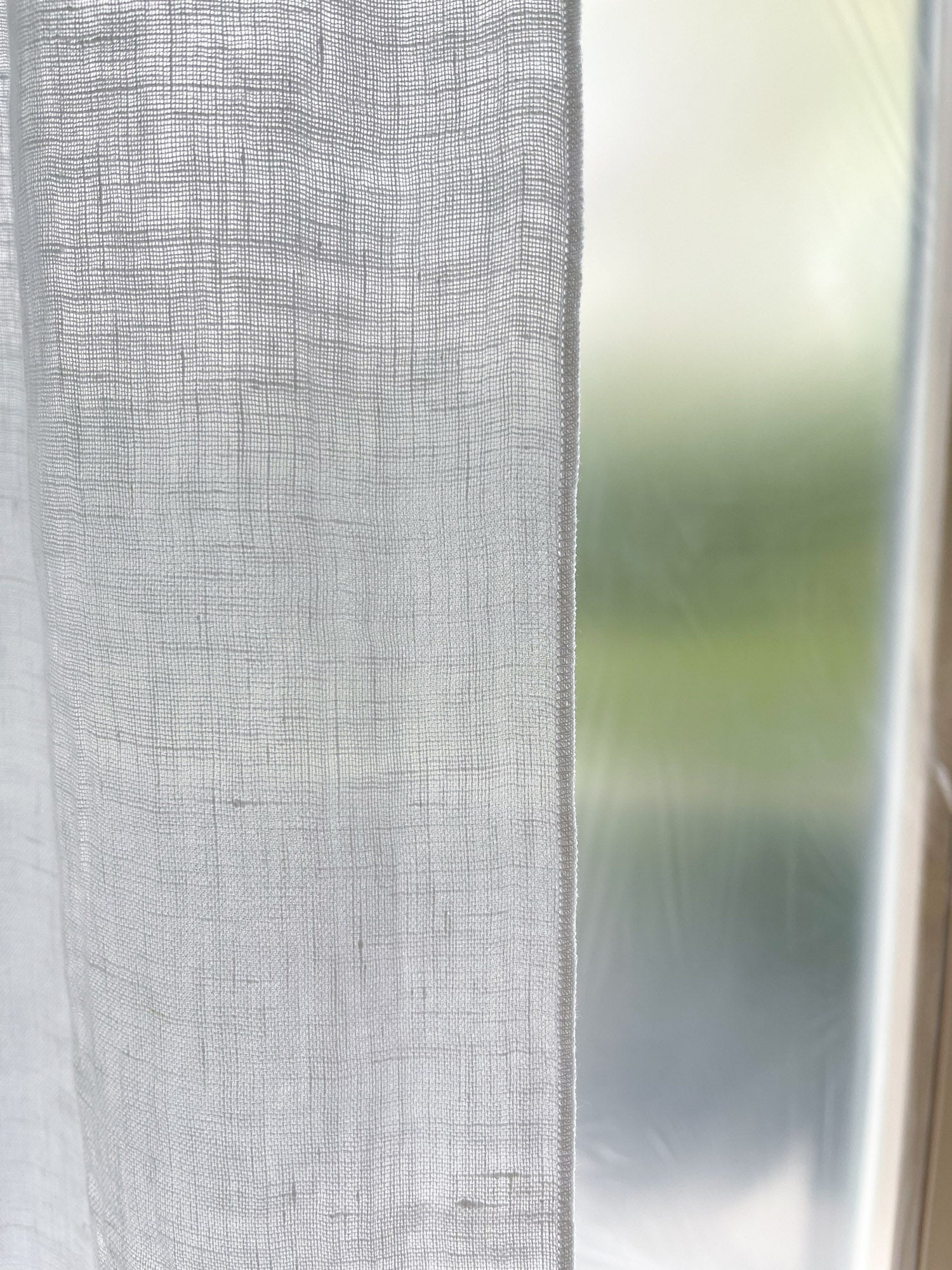 Leinen-Musselin Vorhang – Weiss, einzeln