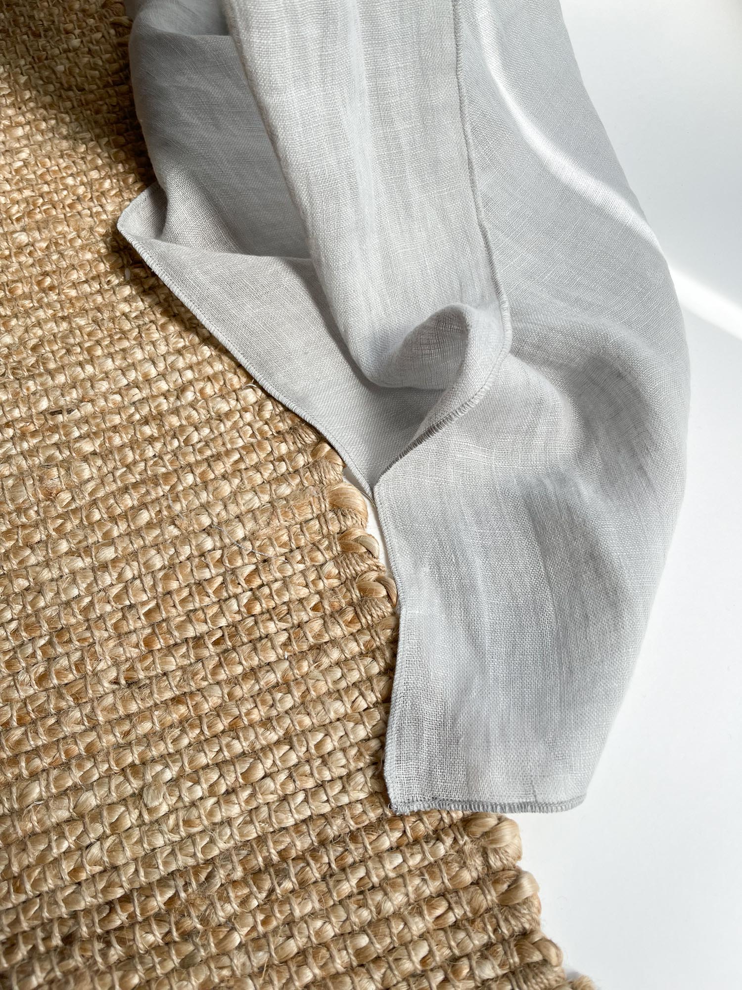 Leinen Musselin Vorhang - Hellgrau, einzeln