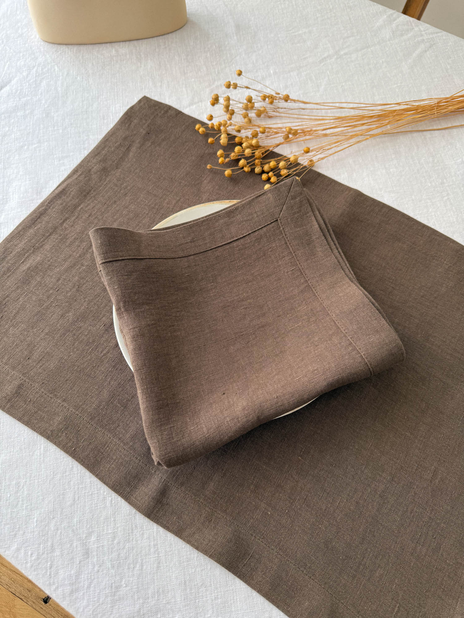 Leinen-Serviette – Braun