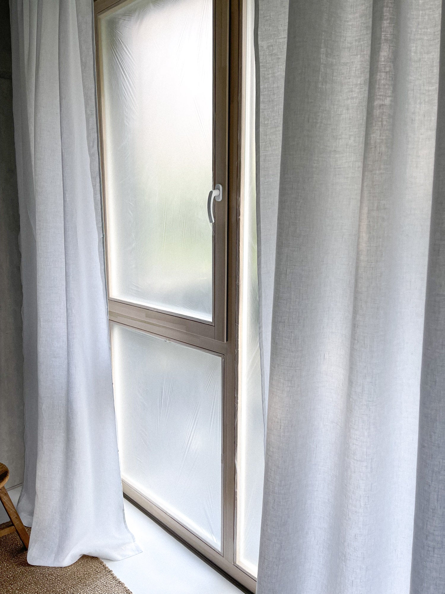 Mittelschwere Leinenvorhänge – Weiß (2er-Set)