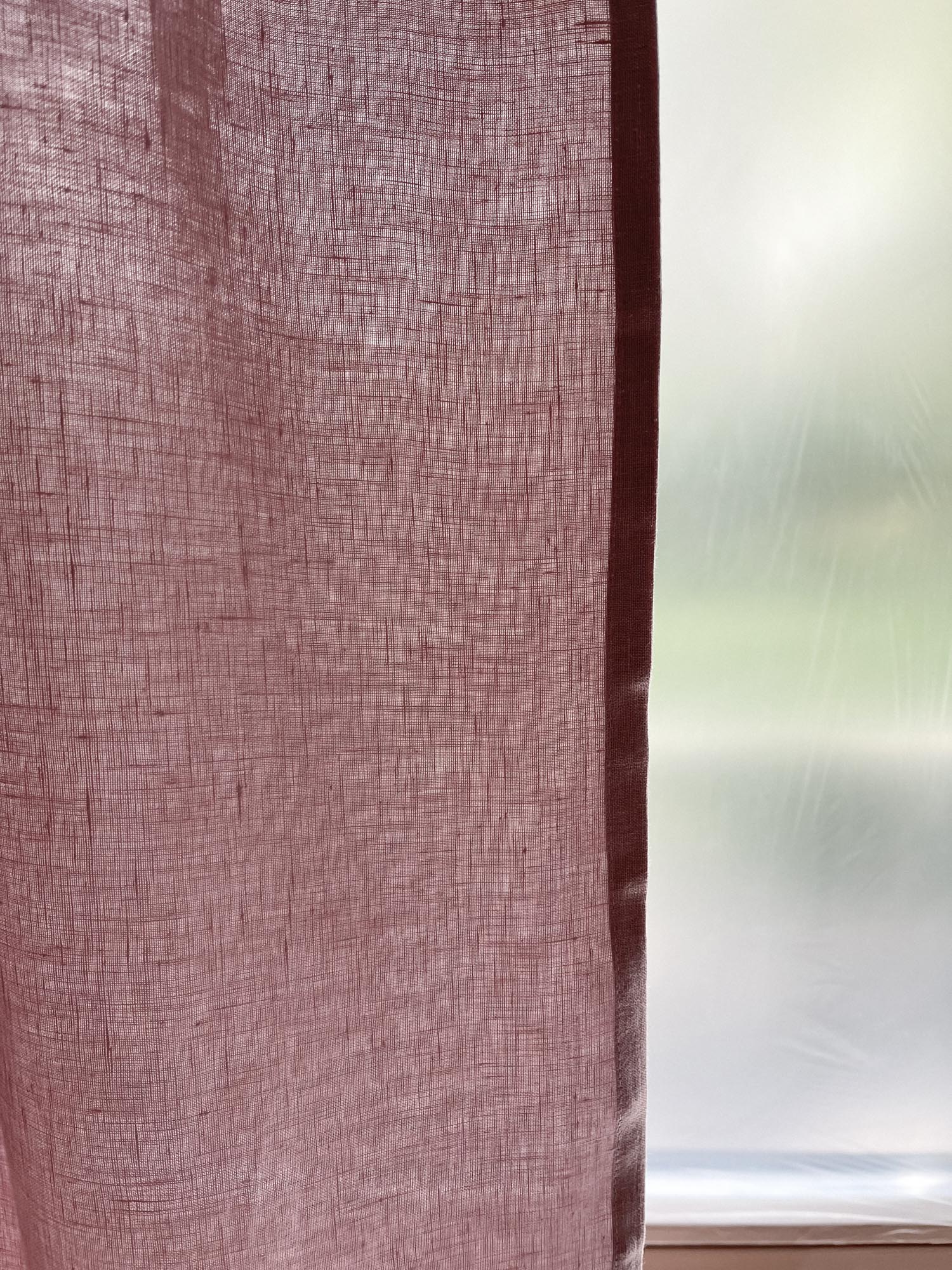 Mittelschwere Leinen-Vorhänge – Altrosa (2er-Set)