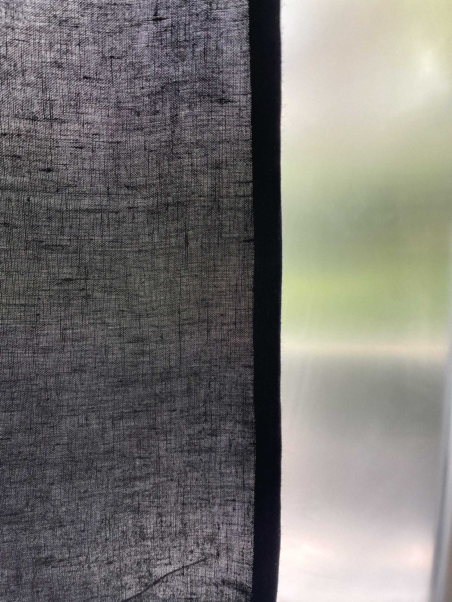 Mittelschwere Leinenvorhänge – Schwarz (2er-Set)