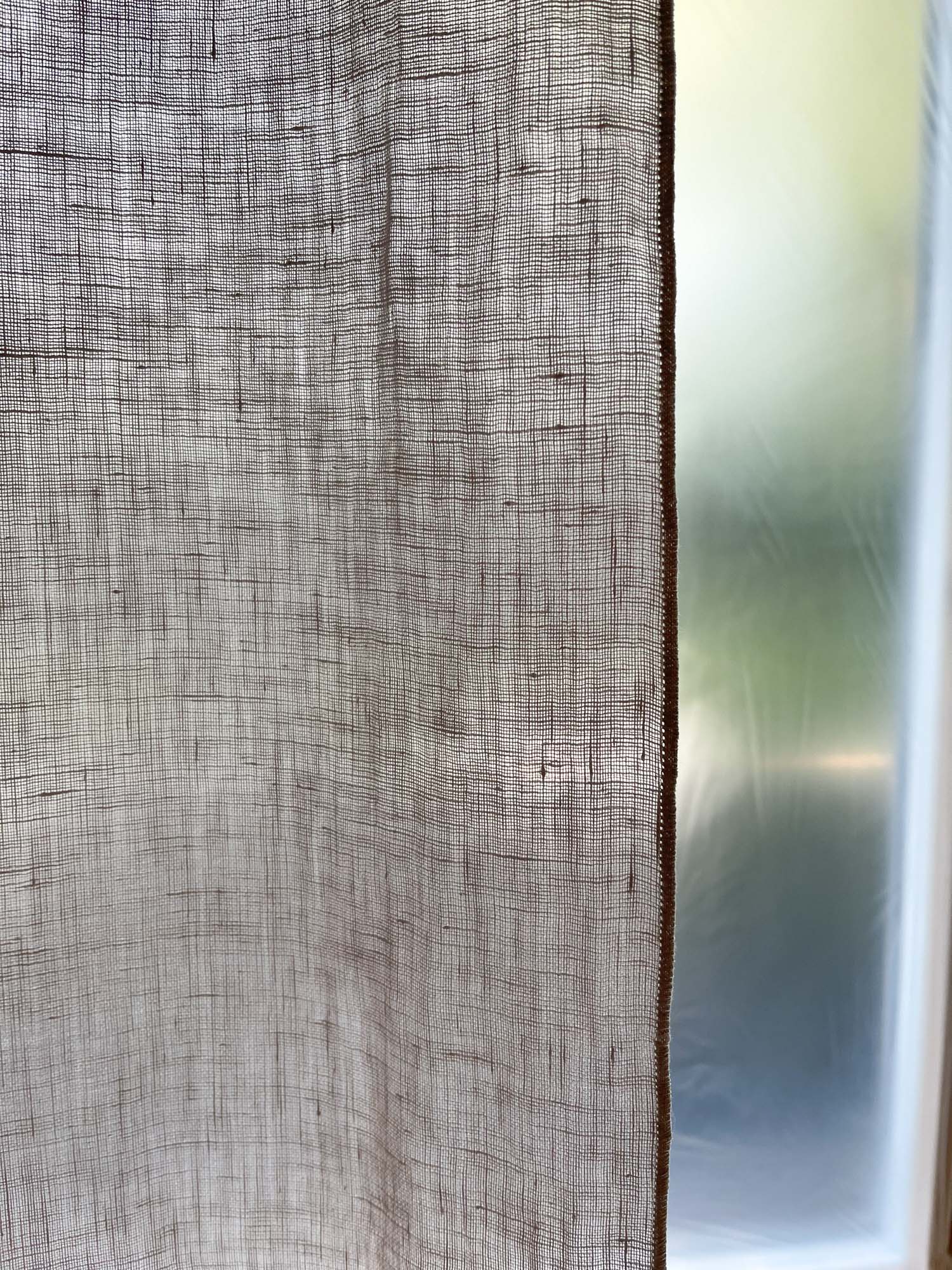 Leinen-Musselin Vorhang – Beige, einzeln