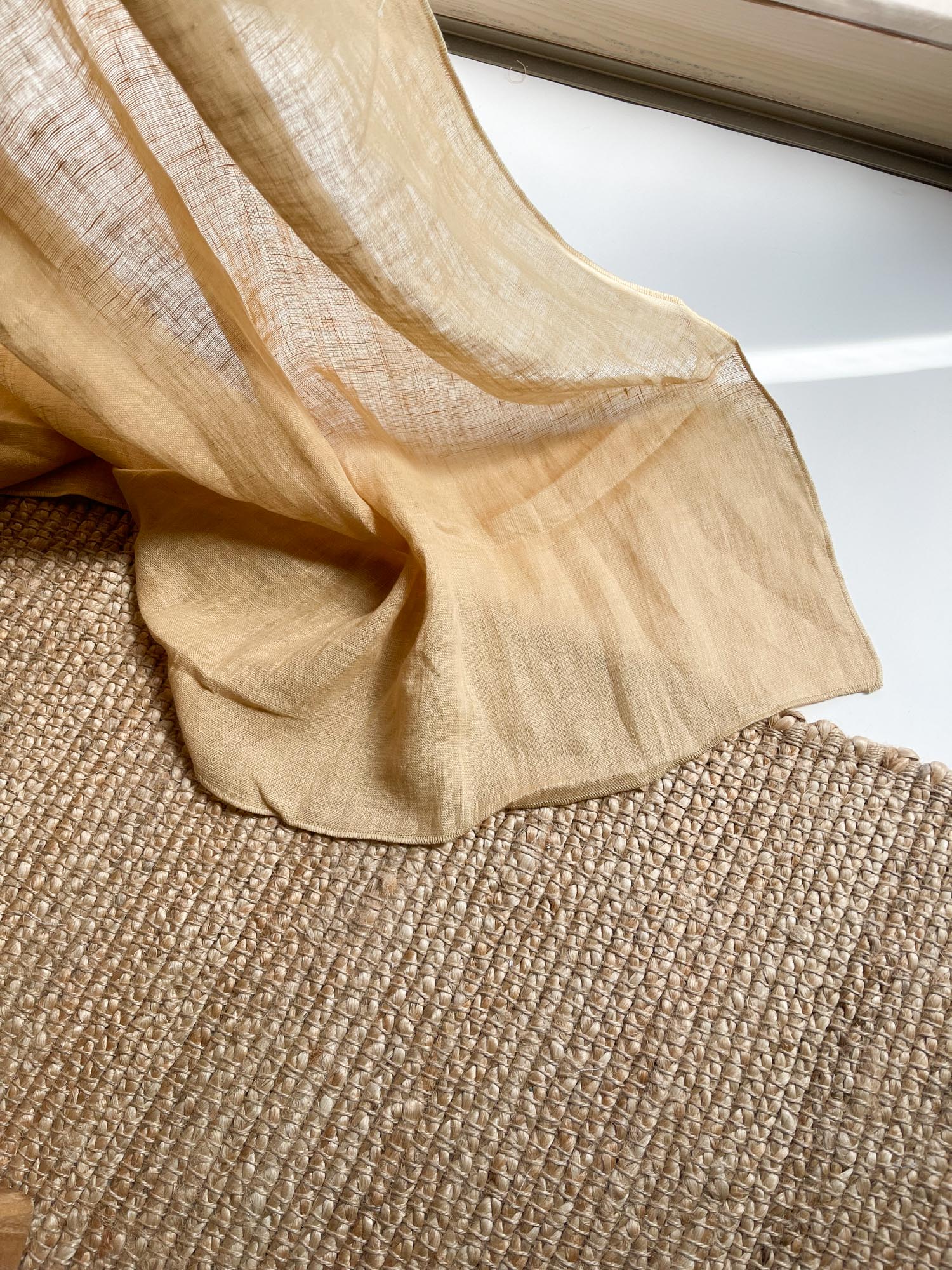 Leinen Musselin Vorhang - Hell Kamel, einzeln