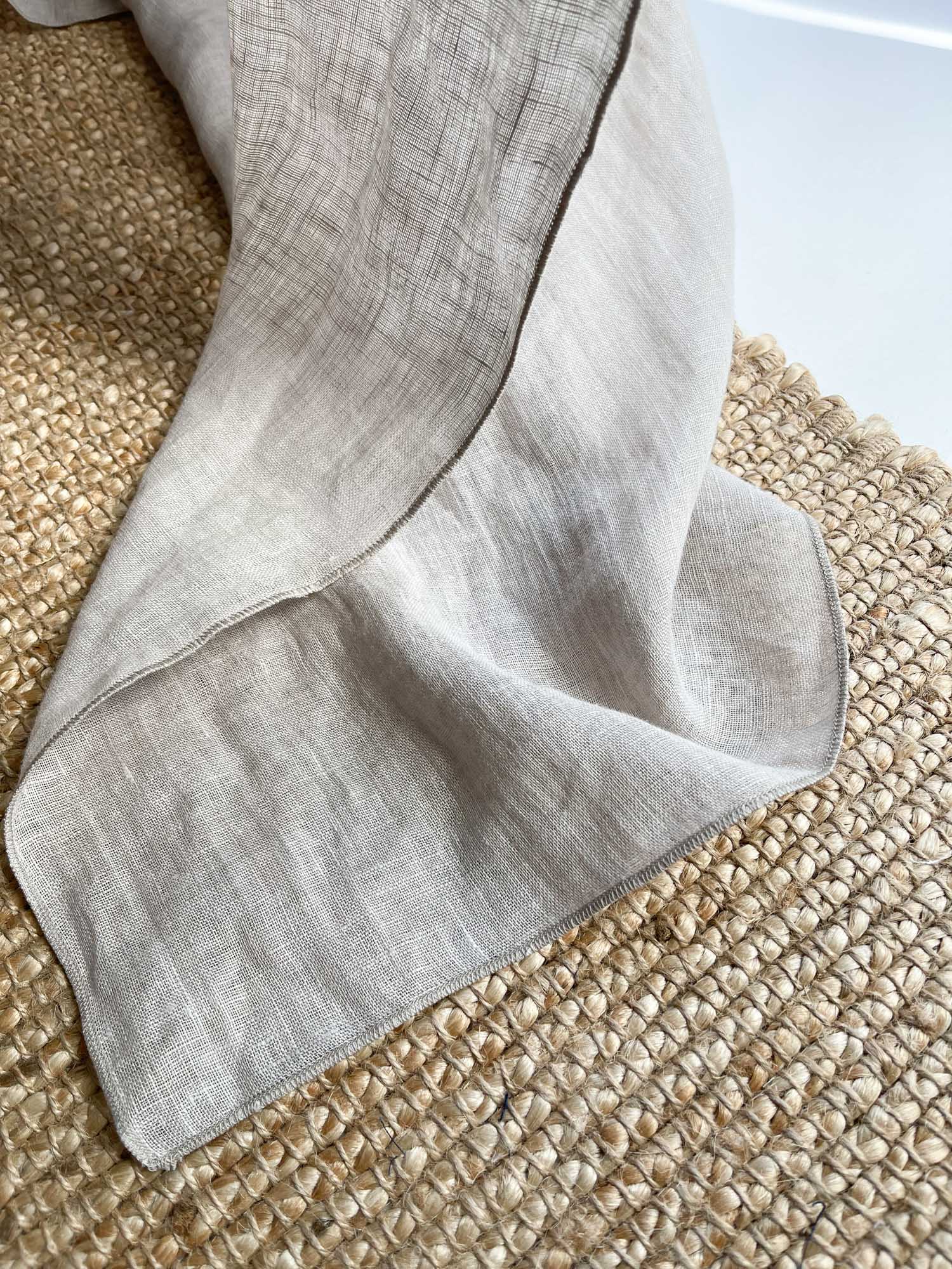 Leinen-Musselin Vorhang – Beige, einzeln