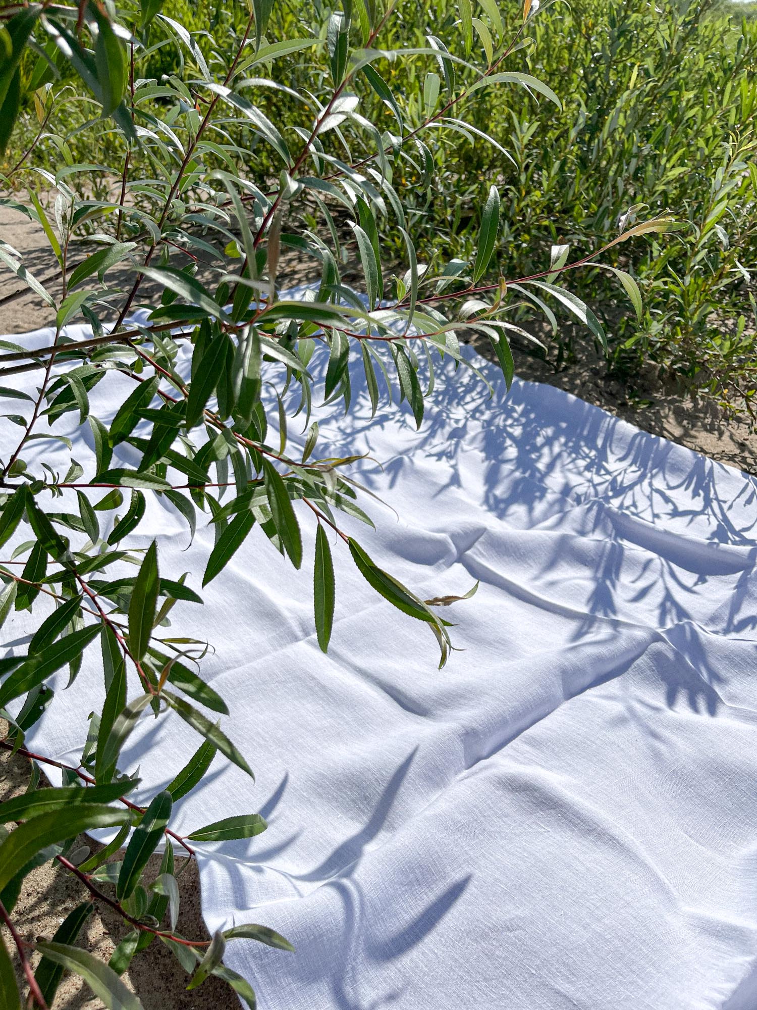 Leinen-Strandtuch – Weiss